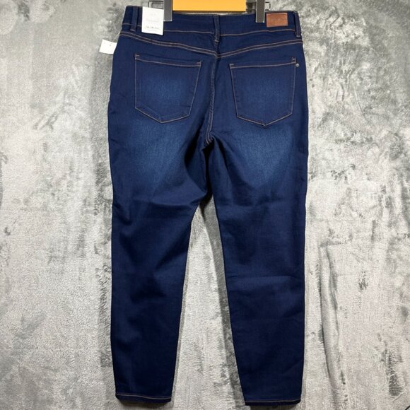 Tahari Jeans Womens Sz 16/33 Blue Seta Silk Denim Skinny Rayon Cotton - Picture 2 of 14